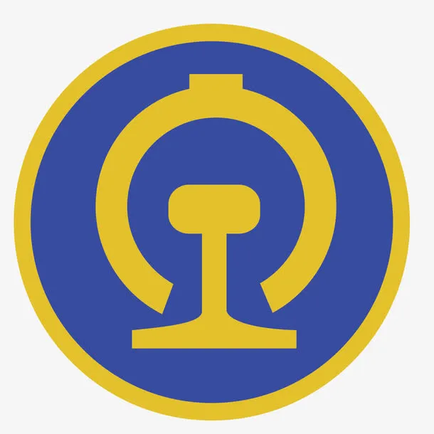 矢量蓝色火车logo免抠