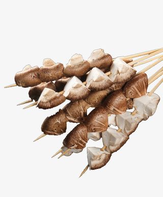 营养生鲜菇烤串PNG免抠