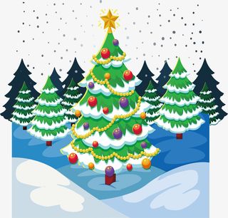 满天下雪的圣诞节免抠