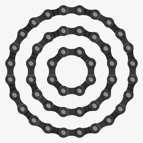 黑色链条圆圈免抠