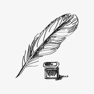 欧式羽毛笔免抠