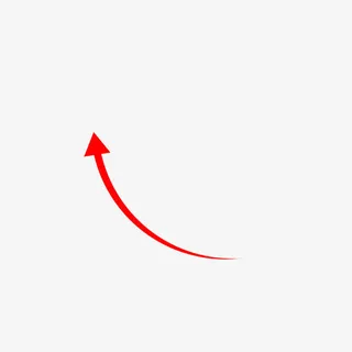 红色弧度箭头免抠