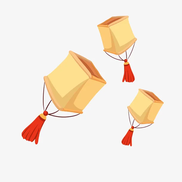 卡通手绘黄色的灯笼免抠