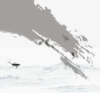 水墨底纹装饰免抠