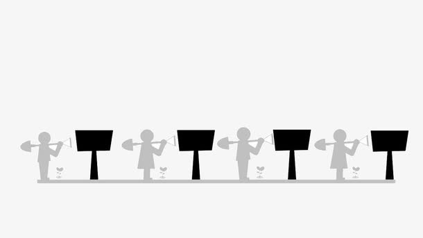 黑灰色的艺术PPT模板免抠