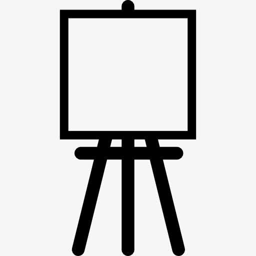 画家画架方形帆布图标免抠