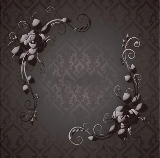 咖色花纹边框海报背景素材高清