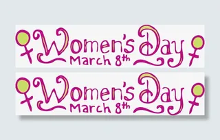 三八节创意艺术字免抠
