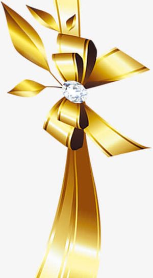 金色高端大气欧式蝴蝶结代金券模板免抠