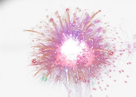 爆开的粉色烟花免抠
