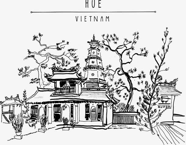 矢量越南城市简笔免抠
