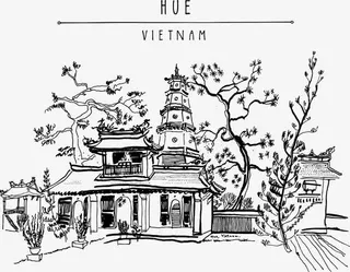 矢量越南城市简笔免抠