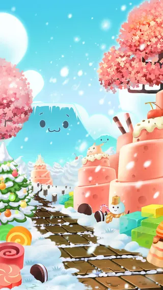 梦幻雪花糖果游戏截图免抠