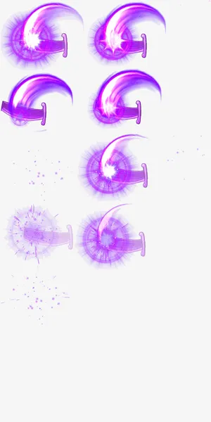 紫色刀剑挥砍击打特效免抠