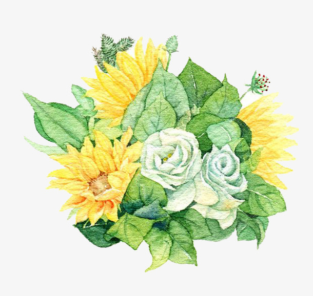 绿色鲜花免抠