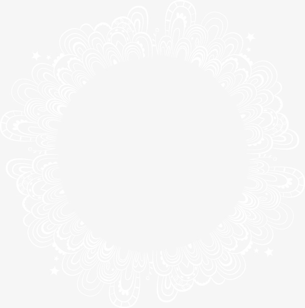 手绘白色圆形装饰免抠
