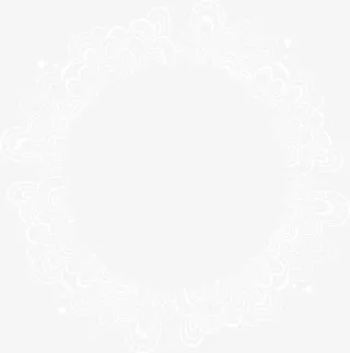 手绘白色圆形装饰免抠