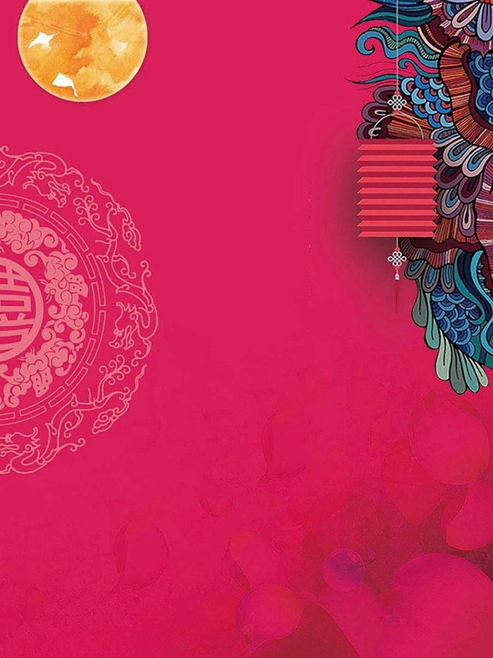 立体花朵月亮中秋海报素材高清