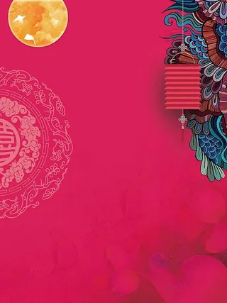 立体花朵月亮中秋海报素材高清