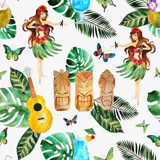 夏威夷元素底纹免抠