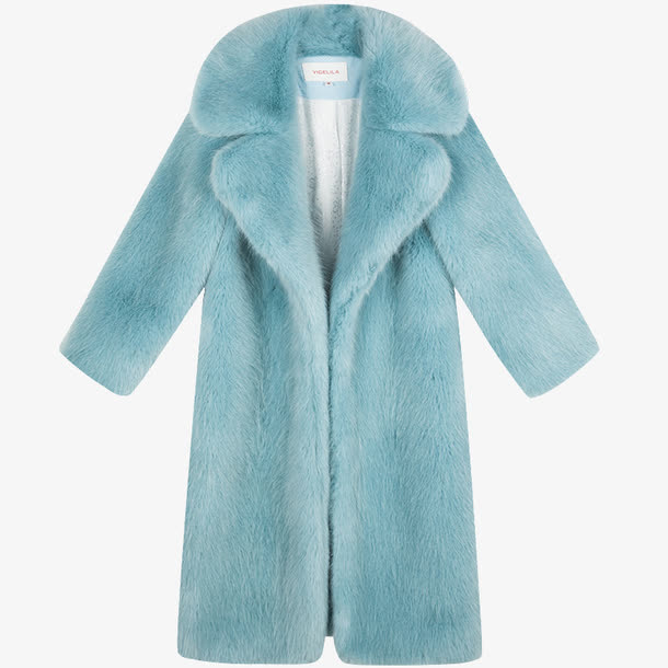 天蓝色皮草免抠