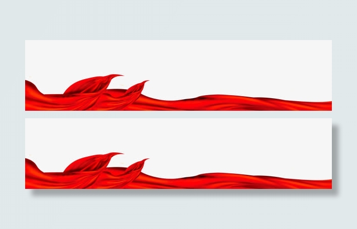 丝绸免抠漂浮彩带元素