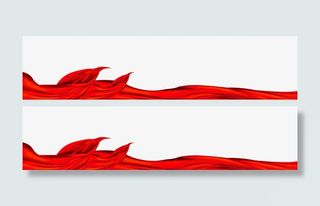 丝绸免抠漂浮彩带元素