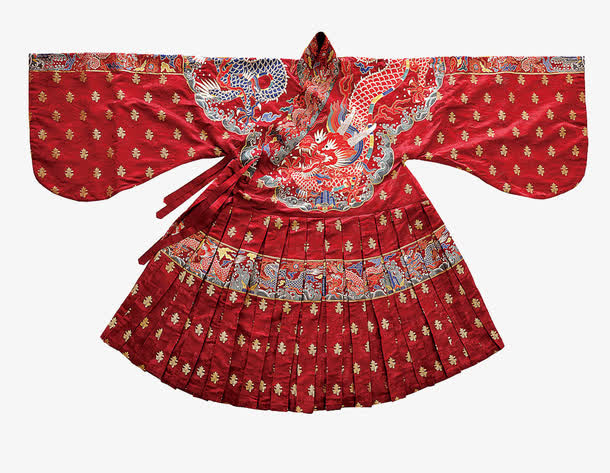 大红色古代嫁衣服饰免抠