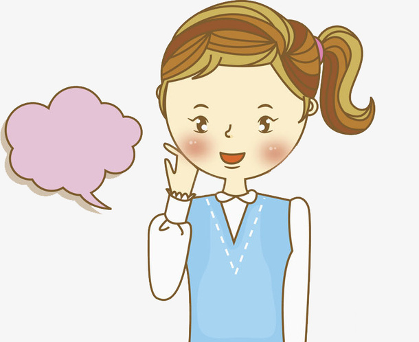 水彩摸脸的女孩免抠图免抠