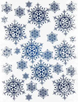 创意雪花边框免抠