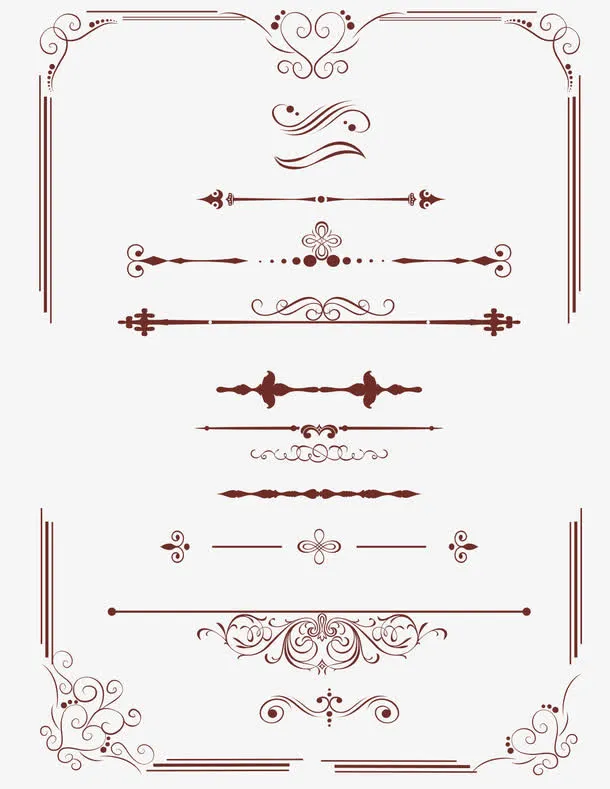 古典花边辅助元素免抠