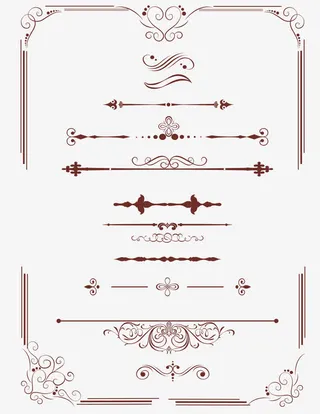 古典花边辅助元素免抠
