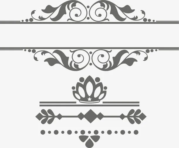 欧式复古花边文字框免抠