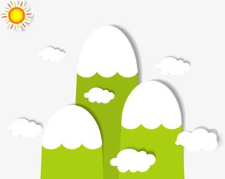 卡通雪山风景免抠