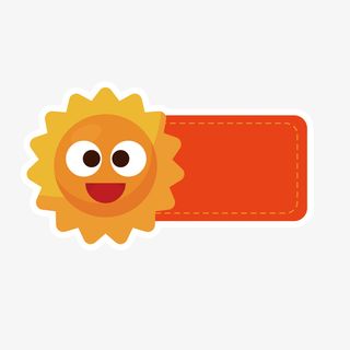 可爱小清新装饰太阳对话框广告设免抠