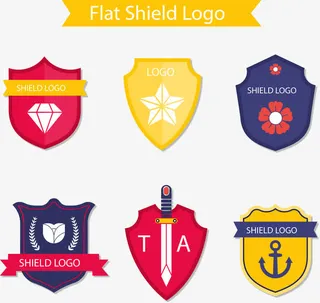 矢量手绘盾牌免抠