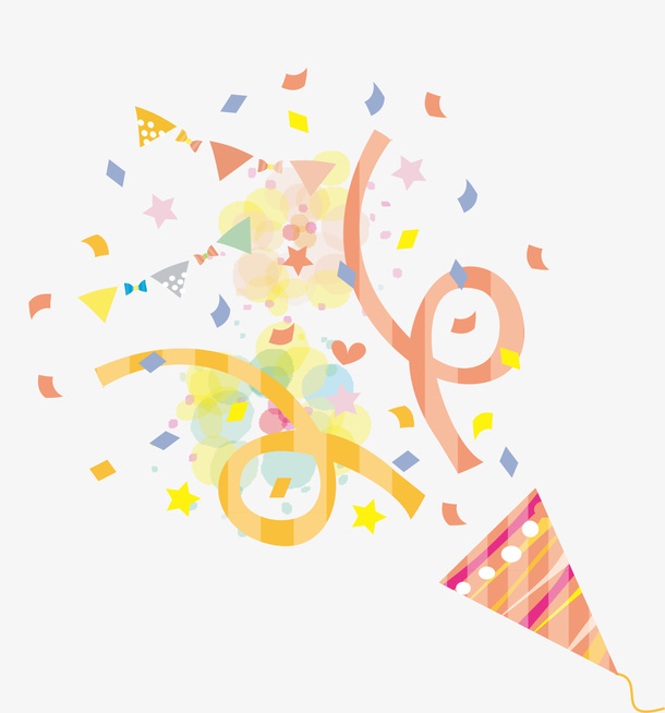 红色节庆活动礼炮免抠