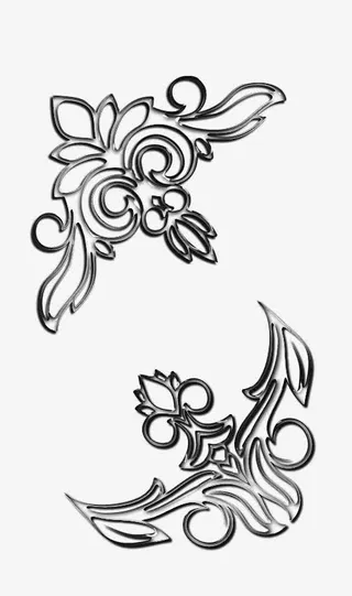 欧式角边花纹免抠