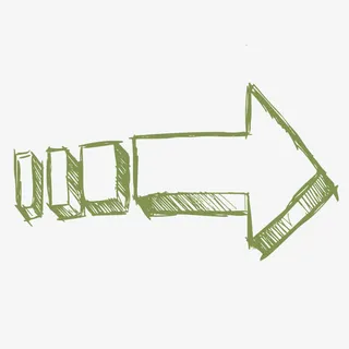 绿色手绘箭头免抠