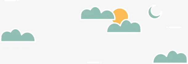 绿色漂浮云朵免抠