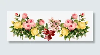 创意手绘合成鲜艳的花卉植物免抠