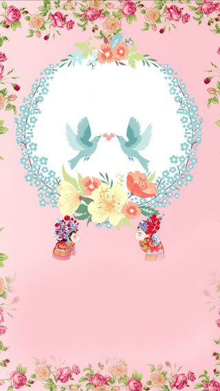 粉色小清新七夕情人节H5背景素材高清