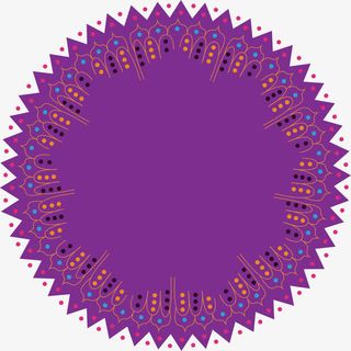 紫色圆形花纹装饰促销卡片矢量图免抠