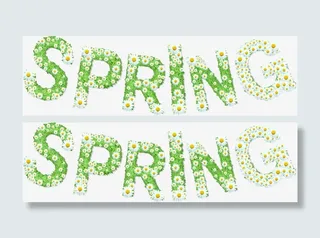 绿色花朵创意春天免抠