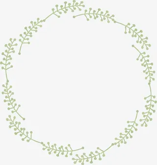 绿色扁平春季草圈免抠