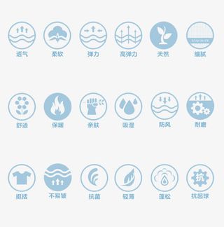 关于衣服面料的图标 标志免抠标签元素