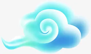 蓝色卡通云朵设计可爱免抠