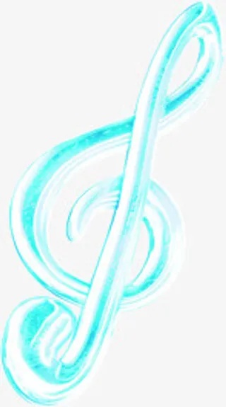 透明蓝色音符免抠