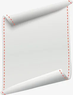 白色翻页纸张免抠