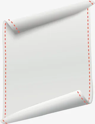 白色翻页纸张免抠